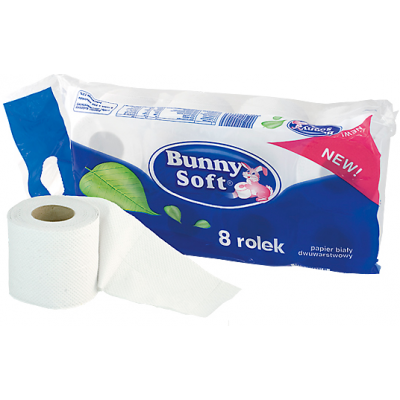 Biały papier toaletowy Bunny Soft